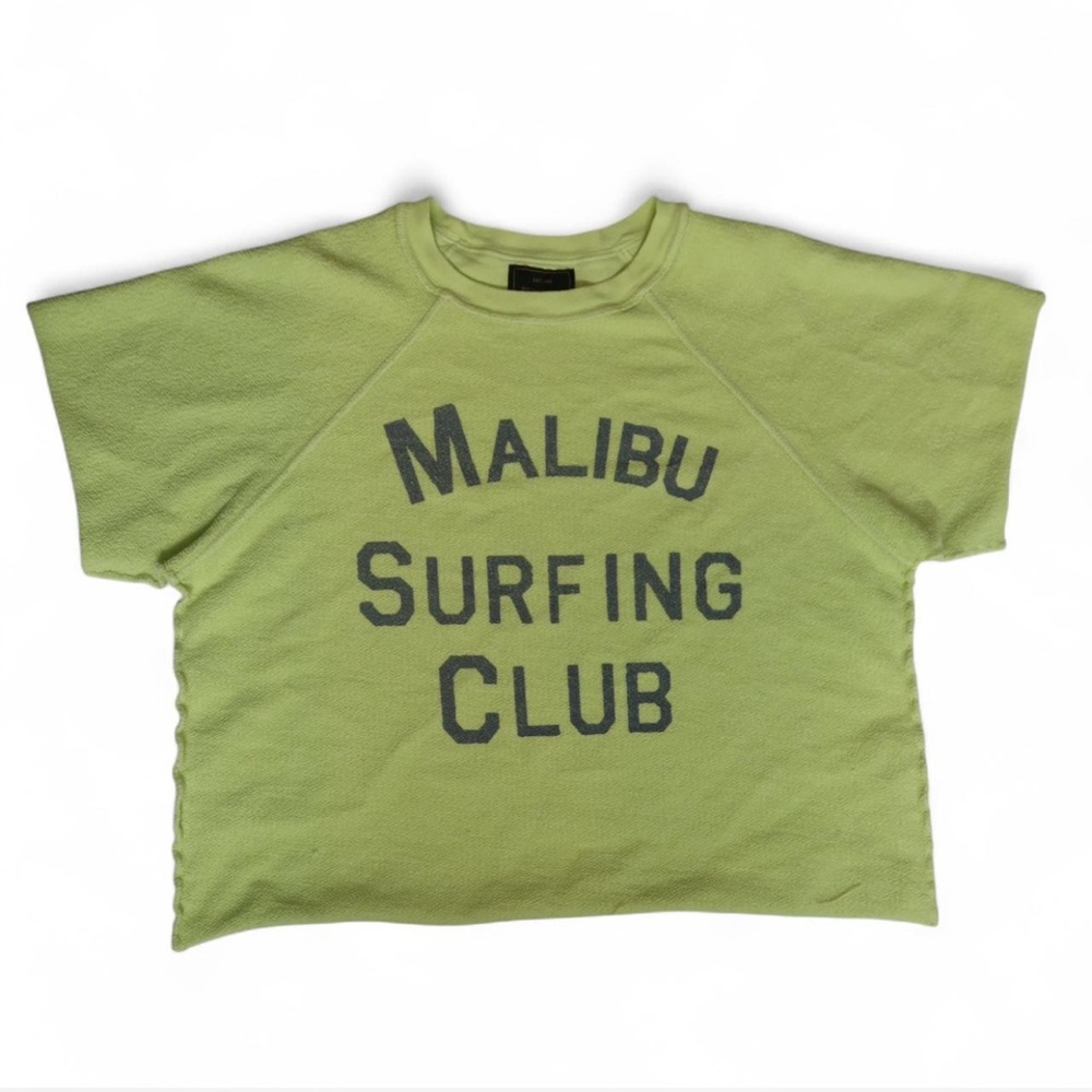 Original Retro Brand Lime Tee with Surfing Print
